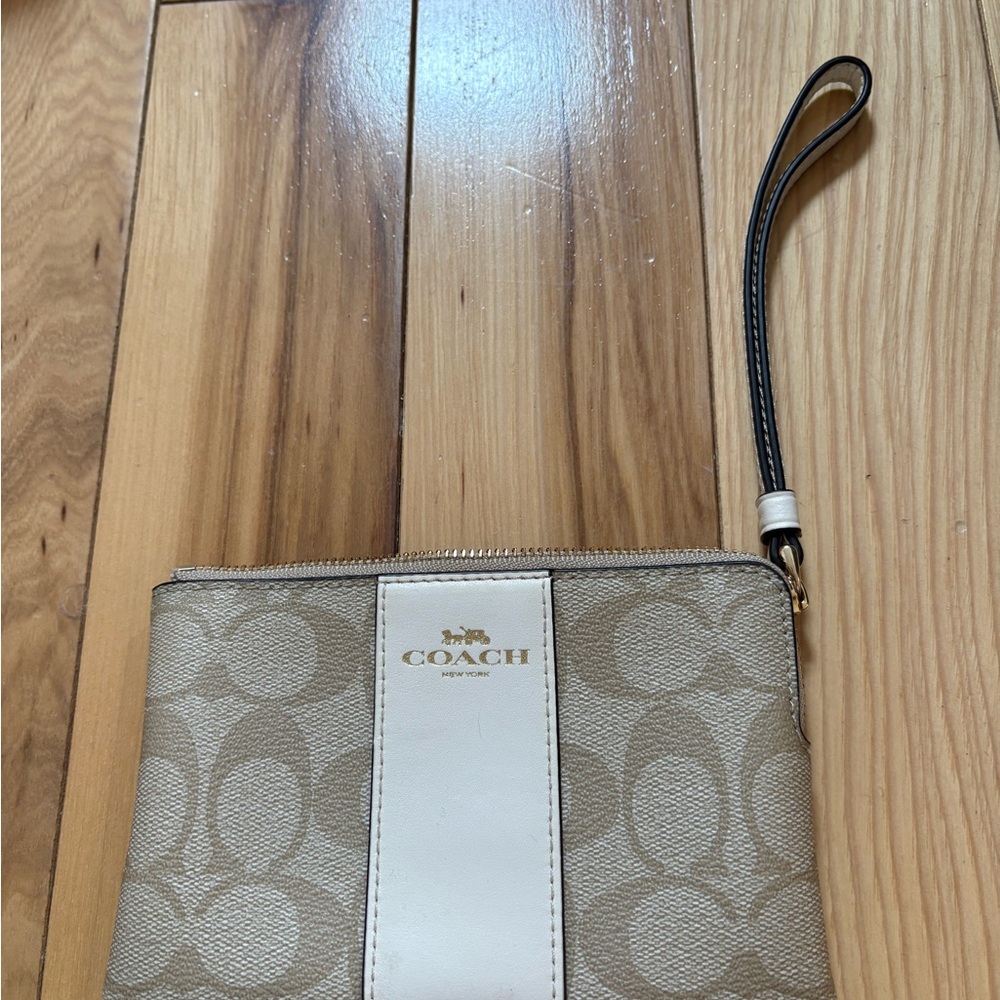 Coach Beige Wristlet